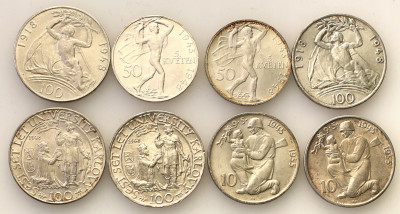 Czechy monety srebrne lot 8 sztuk st.1/1-