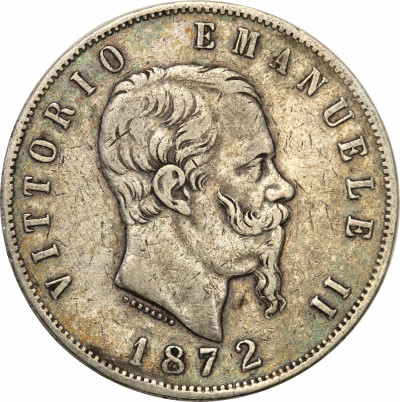 Włochy 5 lirów 1872 st.3+