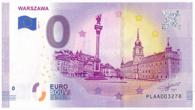 Banknot 0 Euro Warszawa - tylko 5000 egzemplarzy!