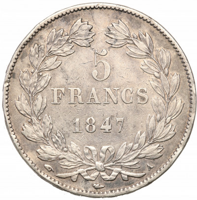Francja 5 franków 1847 A Louis Philippe st.2-