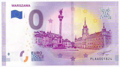 Banknot 0 Euro Warszawa - tylko 5000 egzemplarzy!