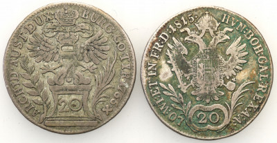 Austria 20 Krajcarów 1765 + 1815 lot 2 szt. st.3