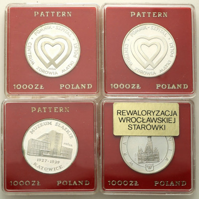 PRÓBA srebro 1000 złotych 1986-87 lot 4 szt. st.L