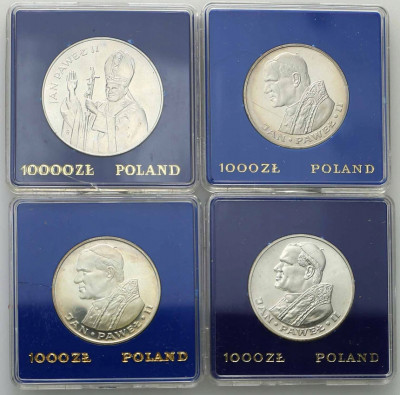 Jan Paweł II monety srebrne 4 szt. st.1