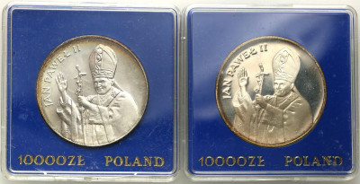 10 000 złotych 1987 Jan Paweł II 2 sztuki st.1/L