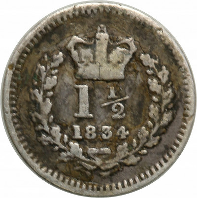 Wielka Brytania 1 1/2 Pence 1834 st.3 RZADKIE