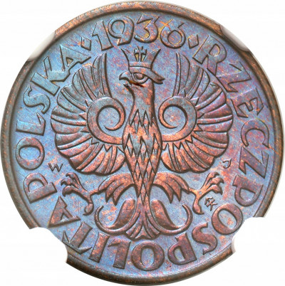 II RP 2 grosze 1936 NGC MS66 BN (MAX)