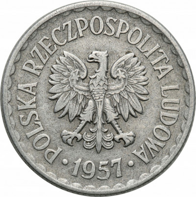 PRL 1 złoty 1957 st.3 NAJRZADSZY ROCZNIK