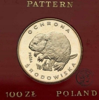 PRÓBA SREBRO 100 złotych 1978 Bóbr st.L