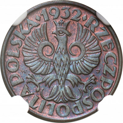 II RP 2 grosze 1932 NGC MS65 BN (2 MAX)