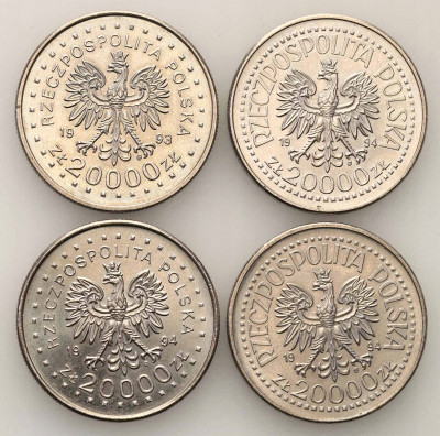 III RP 20 000 złotych 1994-1993 4 sztuki St.1