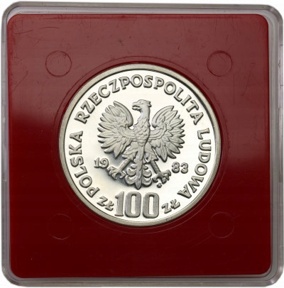 PRÓBA SREBRO 100 złotych 1983 Niedźwiedź st.L