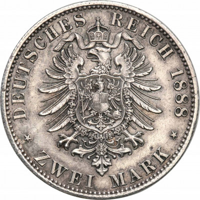 Niemcy Prusy 2 Marki 1888 A Friedrich III St.3+