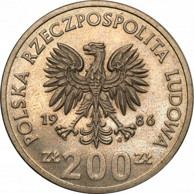 PRÓBA CuNi 200 złotych 1986 Łokietek st.L-