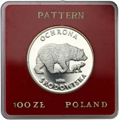 PRÓBA SREBRO 100 złotych 1983 Niedźwiedź st.L