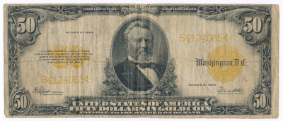 USA 50 dolarów 1922 Gold Cert. Large size st.3-