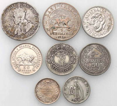 Świat monety srebrne 8 sztuki St.3