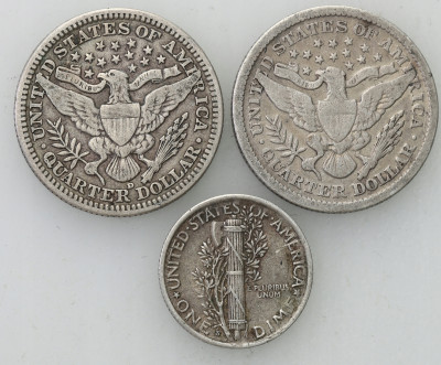 USA monety srebrne 3 sztuki St.3