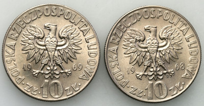 PRL 10 zł Kopernik 1968-1969 - 2 szt. St.1