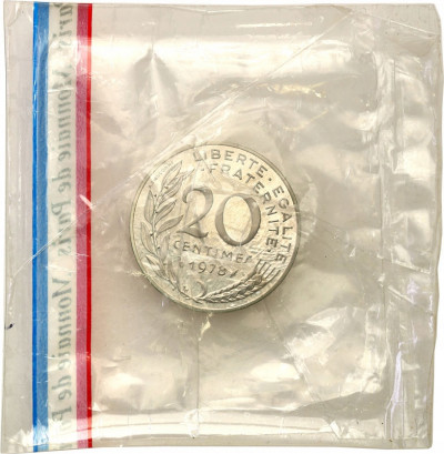 Francja 20 franków 1978 Paryż Piedfort RZADKIE