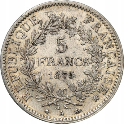 Francja 5 franków 1875 A st.3+