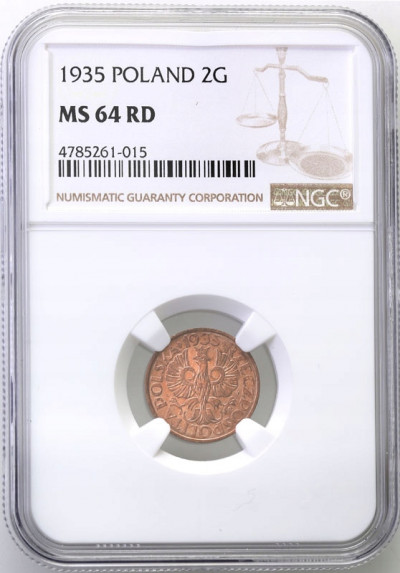 II RP 2 grosze 1935 NGC MS64 RD