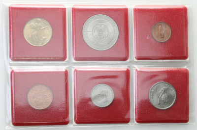 Świat monety z motywem FAO lot 6 sztuk st.1