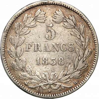 Francja 5 franków 1838 B st.3