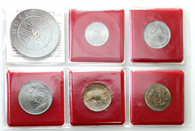 Świat monety z motywem FAO lot 6 sztuk st.1