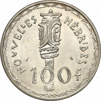 Nowe Hebrydy (franc.) 100 franków 1966 SREBRO st.1
