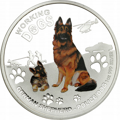 Tuvalu 1 dolar 2011 Owczarek Niem. SREBRO UNCJA