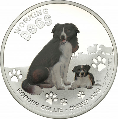 Tuvalu dolar 2011 Pies Border Collie SREBRO UNCJA