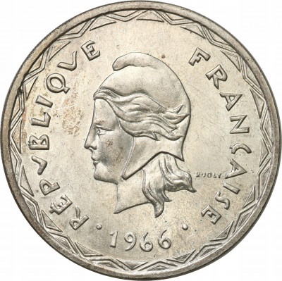 Nowe Hebrydy (franc.) 100 franków 1966 SREBRO st.1