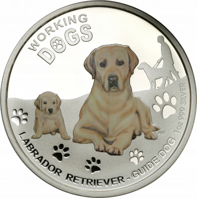 Tuvalu 1 dolar 2010 Pies Labrador SREBRO UNCJA