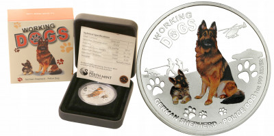 Tuvalu 1 dolar 2011 Owczarek Niem. SREBRO UNCJA