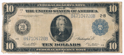 USA 10 dolarów 1914 Federal Reserve st.4