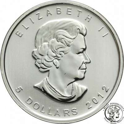 Kanada 5 dolarów 2012 listek st.1