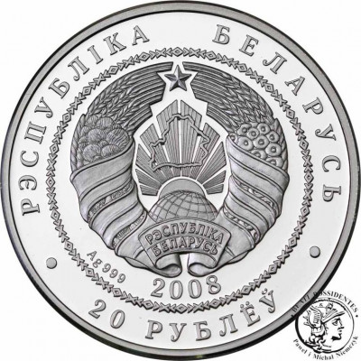 Białoruś 20 rubli 2008 ryś st.L