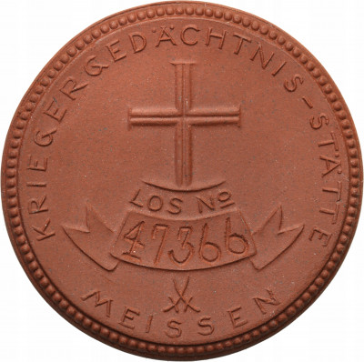 Medal pamiątkowy Miśnia 1923 numerowany - ceramika