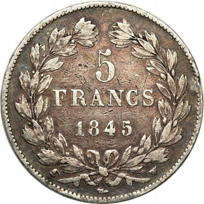 Francja 5 franków 1845 Louis Philippe st.3+