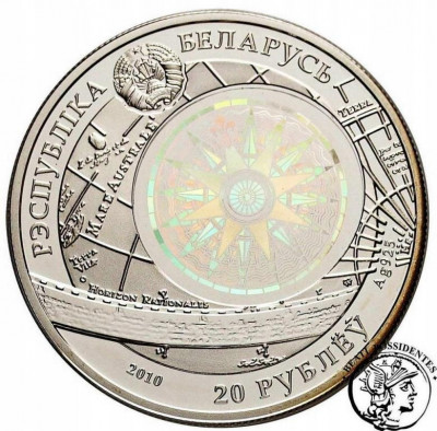 Białoruś 20 Rubli 2010 Okręty Amerigo Vespucci stL