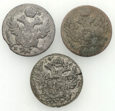 5 groszy 1816, 1831, 1840, Warszawa, 3 szt.