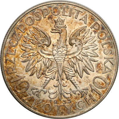 10 złotych 1933 głowa kobiety ze znakiem st.1/1-