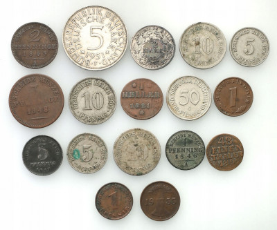 Niemcy, zestaw 17 monet