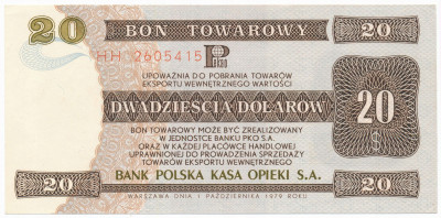 Banknot 20 dolarów 1979 (Pewex) PeKaO st.1