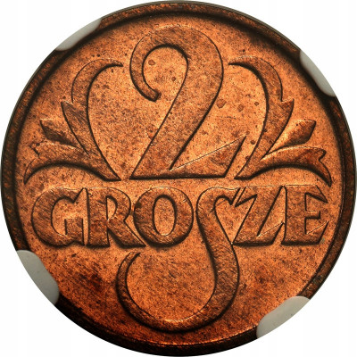 II RP 2 grosze 1935 NGC MS64 RD - CZERWONY