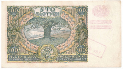 Banknot 100 złotych 1934 seria CD Fałszywy nadruk