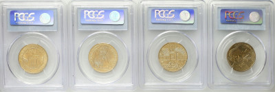2 złote 2007-09 GN - zestaw 4 szt. - PCGS