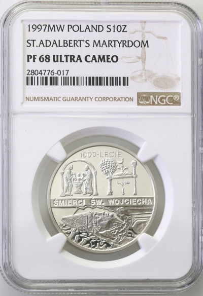 10 zł 1997 Śmierć św. Wojciecha NGC PF68 UC