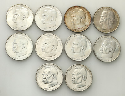 50 000 złotych 1988 Piłsudski, zestaw 10 sztuk